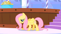 Size: 446x250 | Tagged: animated, cannot unsee, derpibooru import, edit, edited screencap, fluttershy, green isn't your color, reaction image, rearing, safe, screaming, screencap, solo, spa, spread wings, wings