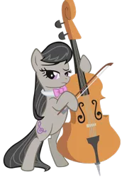 Size: 900x1308 | Tagged: safe, artist:tootootaloo, derpibooru import, octavia melody, earth pony, pony, bipedal, bow (instrument), bowtie, cello, cello bow, cutie mark, female, hooves, mare, musical instrument, simple background, solo, transparent background, vector