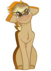 Size: 755x1058 | Tagged: safe, artist:chaoscy, derpibooru import, oc, oc:clockwork (ice1517), unofficial characters only, earth pony, pony, icey-verse, blushing, glasses, male, offspring, parent:derpy hooves, parent:doctor whooves, parents:doctorderpy, simple background, sitting, solo, stallion, transparent background