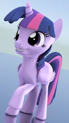 Size: 2160x3840 | Tagged: safe, artist:quicktimepony, derpibooru import, twilight sparkle, twilight sparkle (alicorn), alicorn, pony, 3d, blender, horn, practice, solo, tail, wings