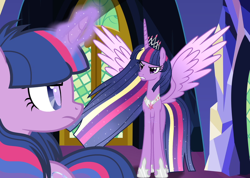 2044340 - safe, artist:fantasiaunicornyt, derpibooru import, twilight  sparkle, twilight sparkle (alicorn), oc, oc:starry rain  (fantasiaunicornyt), alicorn, pony, unicorn, female, mother and child,  mother and daughter, not twilight sparkle, offspring ...