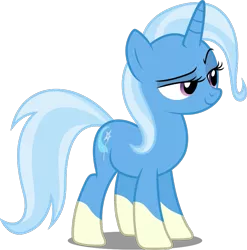 Size: 827x838 | Tagged: safe, artist:dashiesparkle, derpibooru import, edit, editor:slayerbvc, vector edit, trixie, pony, unicorn, female, mare, ponies wearing sunburst's socks, raised eyebrow, simple background, smug, socks (coat marking), solo, transparent background, vector