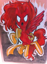 Size: 715x957 | Tagged: safe, artist:amy mebberson, derpibooru import, ponified, phoenix, pony, dark phoenix, jean grey, marvel, phoenix (marvel comics), x-men