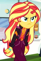 Size: 663x984 | Tagged: safe, derpibooru import, screencap, sunset shimmer, equestria girls, equestria girls series, sunset's backstage pass!, spoiler:eqg series (season 2), angry, cropped, cute, geode of empathy, madorable, magical geodes, solo, sunset shimmer is not amused, unamused