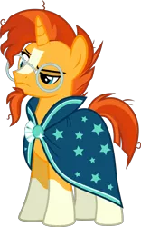 Size: 3381x5423 | Tagged: safe, artist:drakizora, derpibooru import, sunburst, pony, unicorn, the times they are a changeling, clothes, glasses, male, robe, simple background, skeptical, socks (coat marking), solo, stallion, sunburst's glasses, sunburst's robe, transparent background, vector