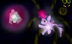 Size: 1300x800 | Tagged: alicorn, artist:katya, bell, bewitching bell, dark magic, darkness, derpibooru import, eye, eyes, fake, fake screencap, grogar, grogar's bell, magic, safe, series finale, twilight sparkle, twilight sparkle (alicorn), vector