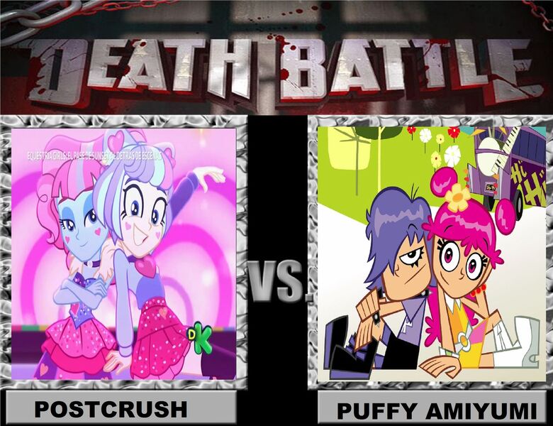 Size: 1280x984 | Tagged: safe, artist:brandonale, derpibooru import, kiwi lollipop, supernova zap, equestria girls, equestria girls series, sunset's backstage pass!, spoiler:eqg series (season 2), ami onuki, comparison, death battle, exploitable meme, hi hi puffy ami yumi, meme, puffy ami yumi, yumi yoshimura