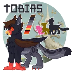 Size: 2975x2912 | Tagged: safe, artist:cosmichorse, derpibooru import, oc, oc:tobias(cosmichorse), unofficial characters only, gryphon, beak, chest fluff, claws, ear fluff, fluffy, griffon oc, reference, reference sheet, simple background, solo, transparent