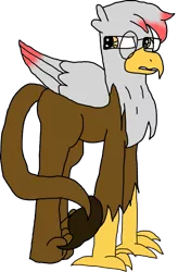 Size: 1917x2930 | Tagged: safe, artist:bluepi, artist:sparks the griffon, derpibooru import, oc, oc:sparks (griffon), gryphon, annoyed, digital art, griffon oc, male, simple background, solo, traditional art, transparent background