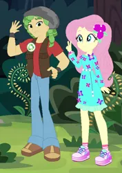 Size: 472x666 | Tagged: safe, artist:3d4d, derpibooru import, fluttershy, sandalwood, equestria girls, equestria girls series, spoiler:eqg series (season 2), clothes, female, geode of fauna, magical geodes, male, sandalshy, shipping, shoes, sneakers, straight