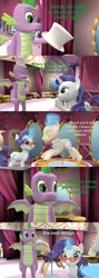 Size: 1920x5400 | Tagged: 3d, artist:papadragon69, carousel boutique, comic, comic:spike's cyosa, cyoa, derpibooru import, dragon, glasses rarity, older, older spike, rarity, safe, source filmmaker, spike, teenager, teenage spike, winged spike