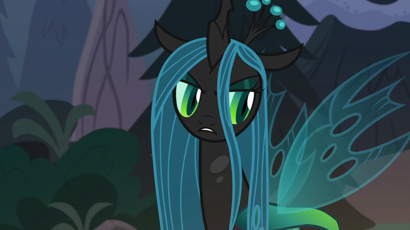 Size: 1280x720 | Tagged: changeling, changeling queen, derpibooru import, female, forest, frenemies (episode), queen chrysalis, safe, screencap, solo