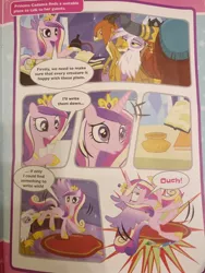 Size: 1200x1600 | Tagged: artist:marta jamrógiewicz, derpibooru import, dragon, fail, gilda, official comic, ouch, prince rutherford, princess cadance, safe, slipping, the voice of reason, tripping