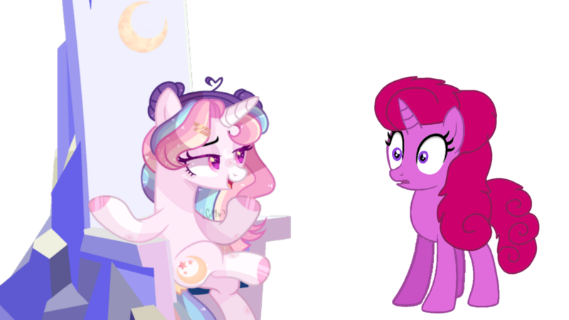 Size: 1920x1080 | Tagged: safe, alternate version, artist:moon-rose-rosie, artist:徐詩珮, derpibooru import, oc, oc:celestial moon, oc:ehenk berrytwist, alicorn, pony, unicorn, alicorn oc, base used, female, friendship throne, horn, magical lesbian spawn, mare, next generation, offspring, parent:glitter drops, parent:rainbow dash, parent:tempest shadow, parent:twilight sparkle, parents:glittershadow, parents:twidash, simple background, transparent background, wings