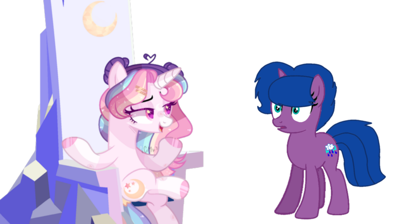 Size: 1920x1080 | Tagged: safe, alternate version, artist:moon-rose-rosie, artist:徐詩珮, derpibooru import, oc, oc:celestial moon, oc:storm lightning, alicorn, pony, unicorn, alicorn oc, base used, female, friendship throne, horn, magical lesbian spawn, mare, next generation, offspring, parent:rainbow dash, parent:spring rain, parent:tempest shadow, parent:twilight sparkle, parents:springshadow, parents:twidash, simple background, transparent background, wings