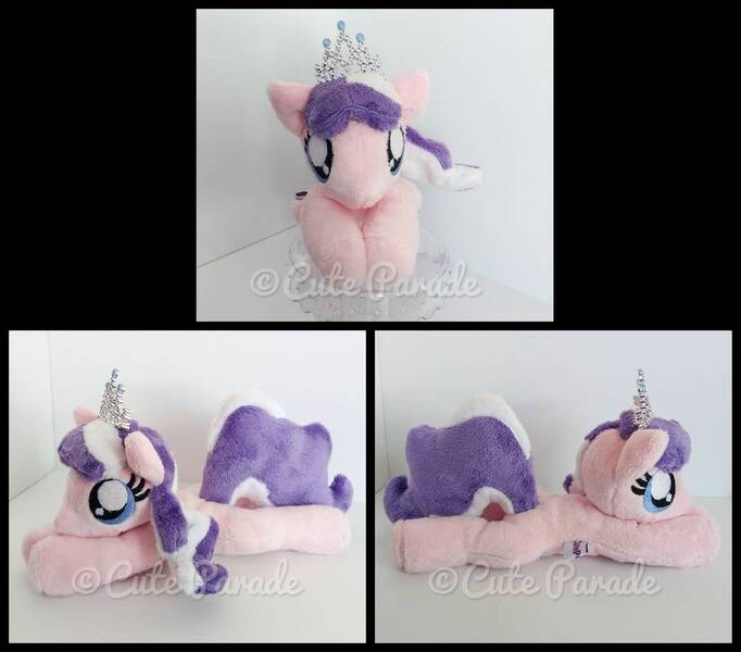 Size: 953x838 | Tagged: safe, artist:catnapcaps, derpibooru import, diamond tiara, earth pony, pony, beanie (plushie), female, filly, irl, jewelry, photo, plushie, prone, solo, tiara