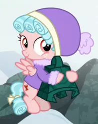 Size: 358x454 | Tagged: safe, derpibooru import, screencap, cozy glow, pegasus, pony, frenemies (episode), bell, bewitching bell, cozybetes, cute, solo