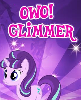 Size: 273x338 | Tagged: safe, derpibooru import, starlight glimmer, pony, unicorn, cropped, cute, female, gameloft, mare, meme, owo, solo, sunburst background, wow! glimmer