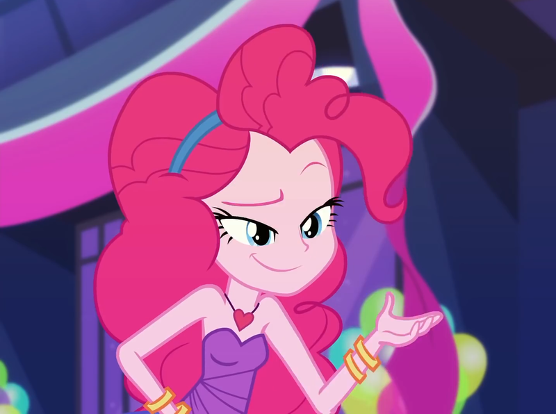 Size: 1434x1069 | Tagged: safe, derpibooru import, screencap, pinkie pie, equestria girls, equestria girls series, twilight under the stars, spoiler:eqg series (season 2), bare shoulders, bracelet, come on, cropped, cute, diapinkes, female, heart necklace, image, jewelry, necklace, png, raised eyebrow, sleeveless, smiling, solo, strapless