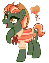 Size: 755x971 | Tagged: safe, artist:bubaiuv, deleted from derpibooru, derpibooru import, oc, oc:d'arcy spice, earth pony, pony, clothes, female, hat, mare, offspring, parent:applejack, parent:flim, parents:flimjack, simple background, solo, transparent background