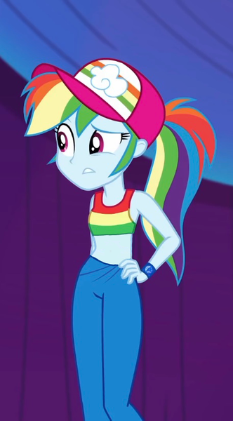 Size: 457x827 | Tagged: safe, artist:princesslunadashmlp, derpibooru import, rainbow dash, equestria girls, equestria girls series, spring breakdown, spoiler:eqg series (season 2), midriff, solo