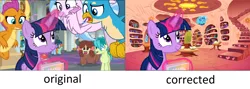 Size: 1920x682 | Tagged: safe, derpibooru import, edit, edited screencap, screencap, gallus, november rain, ocellus, sandbar, silverstream, smolder, twilight sparkle, twilight sparkle (alicorn), yona, alicorn, changedling, changeling, classical hippogriff, dragon, earth pony, gryphon, hippogriff, pony, unicorn, yak, she's all yak, /mlp/, bow, cloven hooves, colored hooves, dragoness, female, friendship student, glowing horn, golden oaks library, hair bow, horn, jewelry, magic, male, mare, monkey swings, necklace, student six, teenager, telekinesis, unicorn twilight