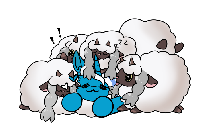 Size: 697x444 | Tagged: safe, artist:sunstone-adopts, derpibooru import, oc, oc:fleurbelle, unofficial characters only, alicorn, pony, wooloo, alicorn oc, commission, cuddling, cute, female, horn, mare, pokémon, wings, ych result