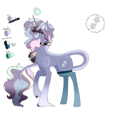 Size: 6803x6236 | Tagged: safe, artist:moonlight0shadow0, derpibooru import, oc, oc:purfect fluff, unofficial characters only, classical unicorn, pony, unicorn, absurd resolution, blaze (coat marking), chest fluff, choker, clothes, cloven hooves, ear fluff, ear piercing, earring, fangs, female, freckles, jewelry, leonine tail, lip piercing, mare, multicolored hair, pastel goth, piercing, raised hoof, reference sheet, simple background, socks, solo, stockings, thigh highs, transparent background, unshorn fetlocks