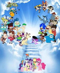 Size: 2865x3476 | Tagged: adventure time, alicorn, applejack, bittersweet, bloo (foster's), blossom, blossom (powerpuff girls), bubble, bubbles (powerpuff girls), buttercup, buttercup (powerpuff girls), cartoon heaven, clarence, crossover, dan, dan vs, derpibooru import, dipper pines, end of g4, end of ponies, ferb fletcher, finn the human, fish hooks, flapjack, fluttershy, frankie pamplemousse, gravity falls, harvey beaks, heaven, jake the dog, k.o. (ok k.o.!), littlest pet shop, lucky, mabel pines, mane six, marco diaz, milo, mordecai, mordecai and rigby, ok k.o.! lets be heroes, phineas and ferb, phineas flynn, pinkie pie, pound puppies, rainbow dash, rarity, regular show, safe, series finale blues, snail, sonic boom, sonic the hedgehog, sonic the hedgehog (series), star butterfly, star vs the forces of evil, the powerpuff girls, the zhuzhus, tuca, tuca and bertie, twilight sparkle, twilight sparkle (alicorn), wander over yonder, wander (wander over yonder), zoe trent