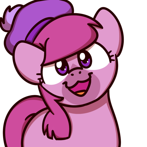 Size: 1000x1000 | Tagged: safe, artist:sugar morning, derpibooru import, kelpie, pony, briar (duck tales), community related, duck tales, duck tales 2017, female, hat, open mouth, smiling, solo, sugar morning's smiling ponies