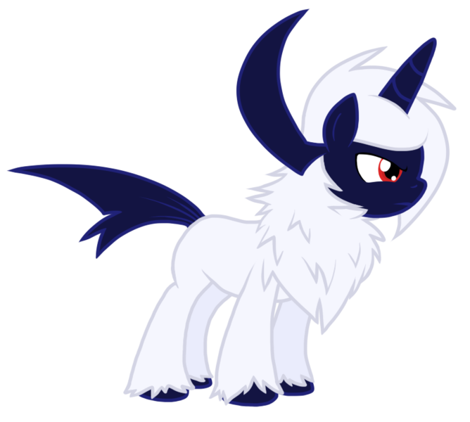 Size: 803x721 | Tagged: safe, artist:nukeleer, derpibooru import, ponified, absol, pony, pokémon, simple background, vector, white background