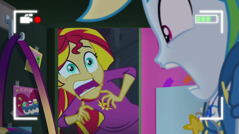 Size: 768x432 | Tagged: safe, derpibooru import, edit, edited screencap, screencap, rainbow dash, sunset shimmer, do it for the ponygram!, equestria girls, equestria girls series, rainbow rocks, spoiler:eqg series (season 2), crossing the memes, exploitable meme, faic, meme, rainbow dash's prank fail, sunset screamer