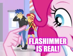 Size: 644x498 | Tagged: safe, derpibooru import, edit, flash sentry, pinkie pie, sunset shimmer, do it for the ponygram!, equestria girls, equestria girls series, spoiler:eqg series (season 2), clothes, converse, female, flashimmer, male, pinkie the shipper, shipping, shoes, straight