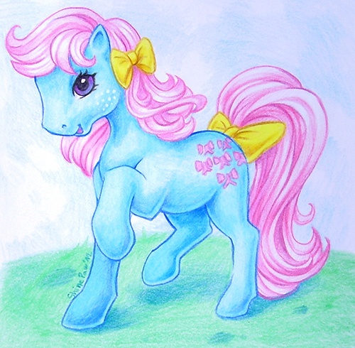 Size: 500x490 | Tagged: artist:shinepawpony, bowtie (g1), derpibooru import, g1, safe, solo