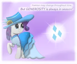 Size: 3000x2500 | Tagged: safe, artist:thevintagepone, derpibooru import, rarity, pony, unicorn, element of generosity, flower in hat, hat, rarity's cutie mark, solo