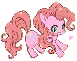 Size: 660x526 | Tagged: safe, artist:maitou, artist:マイトウ, derpibooru import, pinkie pie, earth pony, pony, blushing, cute, diapinkes, female, heart, mare, pixiv, simple background, solo, white background