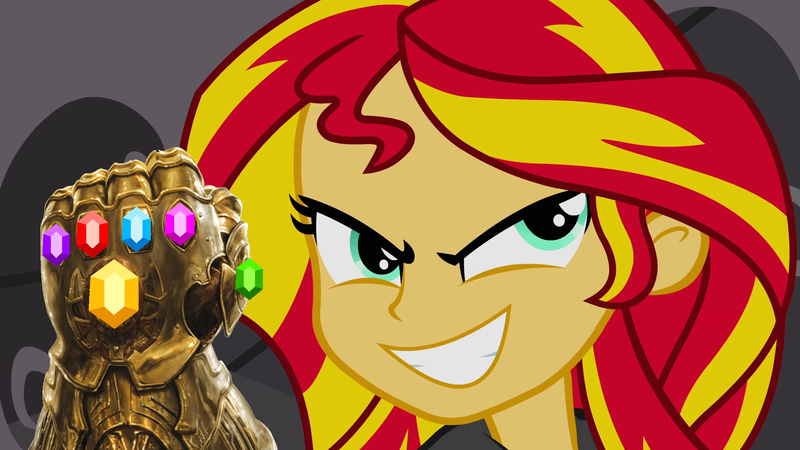 Size: 1920x1080 | Tagged: safe, artist:3d4d, derpibooru import, edit, edited screencap, screencap, sunset shimmer, equestria girls, equestria girls (movie), avengers: endgame, avengers: infinity war, element of generosity, element of honesty, element of kindness, element of laughter, element of loyalty, element of magic, elements of harmony, female, male, straight, xk-class end-of-the-universe scenario