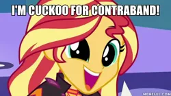 Size: 600x337 | Tagged: safe, derpibooru import, edit, edited screencap, screencap, sunset shimmer, equestria girls, equestria girls series, wake up!, spoiler:eqg series (season 2), sugar rush, the simpsons, wake up!: pinkie pie