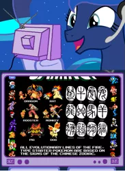 Size: 563x771 | Tagged: chinese zodiac, derpibooru import, did you know gaming, exploitable meme, gamer luna, meme, obligatory pony, pokémon, princess luna, safe, tv meme
