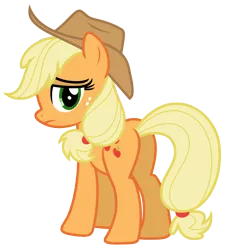 Size: 5792x6368 | Tagged: safe, artist:estories, derpibooru import, applejack, pony, absurd resolution, applejack's hat, butt, cowboy hat, frown, hat, plot, rear view, sad, simple background, solo, tail band, transparent background, vector