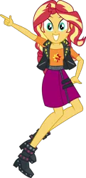 Size: 1845x3812 | Tagged: safe, artist:marcorois, derpibooru import, sunset shimmer, do it for the ponygram!, equestria girls, equestria girls series, spoiler:eqg series (season 2), boots, clothes, female, high heel boots, looking at you, shoes, simple background, skirt, smiling, solo, transparent background, vector