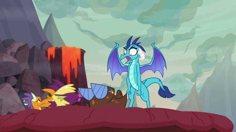 Size: 1920x1080 | Tagged: angry, billy (dragon), clump, derpibooru import, dragon, dragoness, dragon lands, female, lava, male, princess ember, safe, screencap, sweet and smoky, teenaged dragon