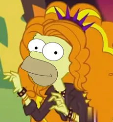 Size: 442x479 | Tagged: safe, derpibooru import, edit, edited screencap, screencap, adagio dazzle, human, equestria girls, equestria girls series, sunset's backstage pass!, spoiler:eqg series (season 2), cropped, cursed image, homer simpson, solo, the simpsons, wat, what has science done, why