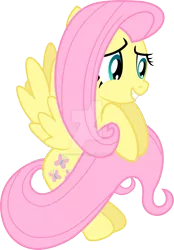 Size: 745x1072 | Tagged: safe, artist:superanimefanart, derpibooru import, fluttershy, pegasus, pony, daring don't, cute, female, flying, holding tail, mare, obtrusive watermark, shyabetes, simple background, smiling, solo, transparent background, vector, watermark, wings