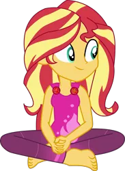 Size: 4111x5612 | Tagged: safe, artist:marcorois, derpibooru import, sunset shimmer, equestria girls, equestria girls series, wake up!, spoiler:choose your own ending (season 2), spoiler:eqg series (season 2), absurd resolution, barefoot, clothes, cute, feet, female, geode of empathy, magical geodes, pants, shimmerbetes, simple background, sitting, solo, transparent background, vector, wake up!: rainbow dash, yoga pants