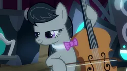 Size: 1920x1080 | Tagged: safe, derpibooru import, screencap, octavia melody, pony, a horse shoe-in, bow (instrument), bowtie, cello, cello bow, musical instrument, solo