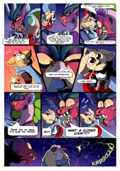 Size: 2100x3000 | Tagged: artist:loryska, baby draconequus, comic:moon landing, cosmos (character), derpibooru import, discord, hybrid, idw, interspecies offspring, magic, moon landing, oc, oc:larkspur, offspring, papa wolf, parent:discord, parent:fluttershy, parents:discoshy, safe, spoiler:comic, spoiler:comic75, this will end in tears