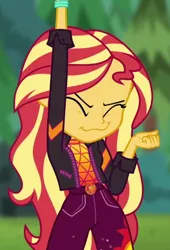 Size: 488x718 | Tagged: safe, derpibooru import, screencap, sunset shimmer, equestria girls, equestria girls series, wake up!, spoiler:eqg series (season 2), cropped, solo