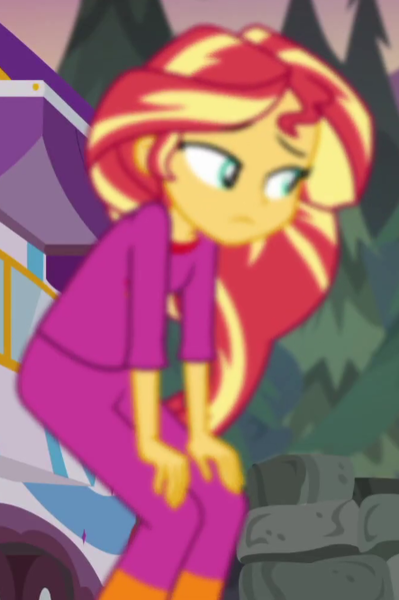 Size: 443x667 | Tagged: safe, derpibooru import, screencap, sunset shimmer, equestria girls, equestria girls series, wake up!, spoiler:eqg series (season 2), clothes, cropped, low res image, pajamas, solo, wake up!: applejack