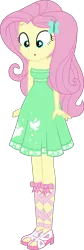 Size: 2288x6842 | Tagged: safe, artist:marcorois, derpibooru import, edit, fluttershy, equestria girls, equestria girls series, street chic, spoiler:eqg series (season 2), :o, breasts, cleavage, legs, open mouth, solo, vector
